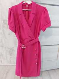 Elegancka nowa różowa sukienka na komunię 44r.