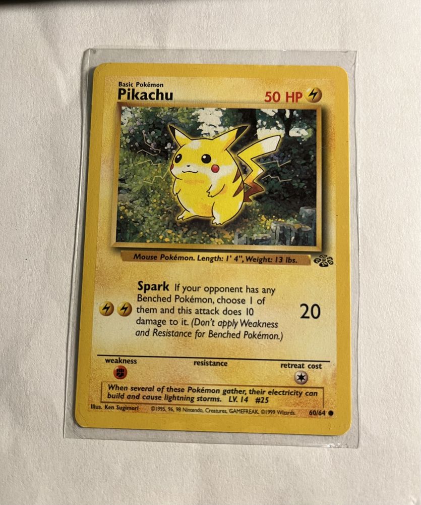 Karty pokemon oryginalne Pikachu Base Set Jungle