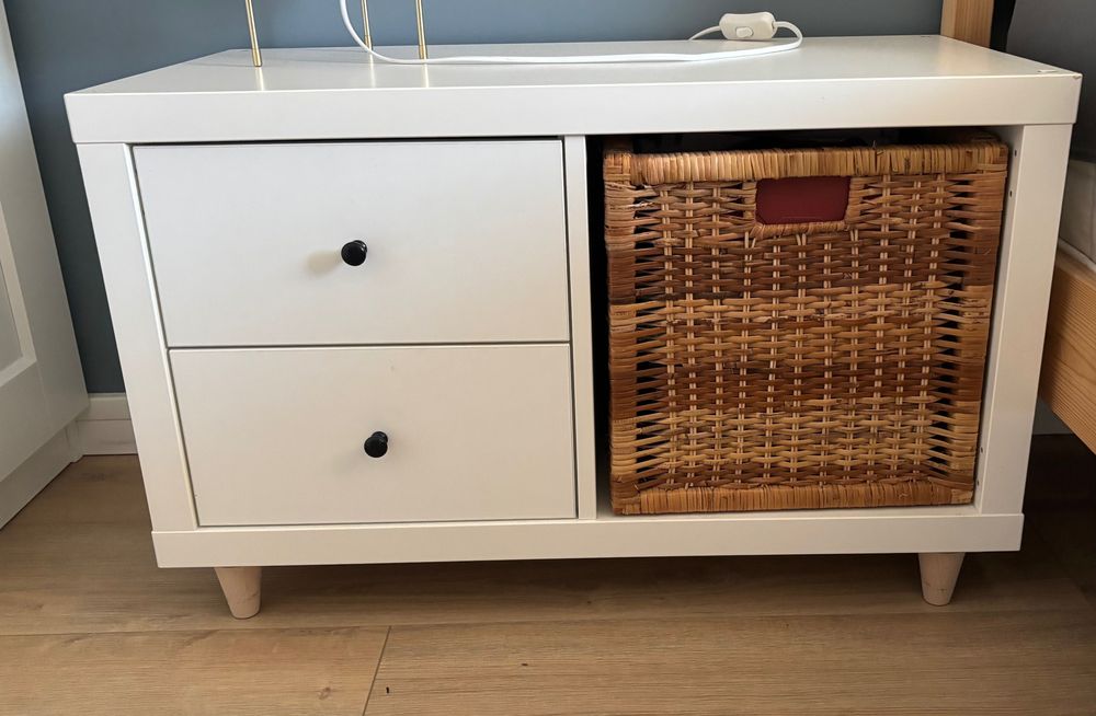 Szafki kallax z koszami i szufladkami Ikea 2 sztuki