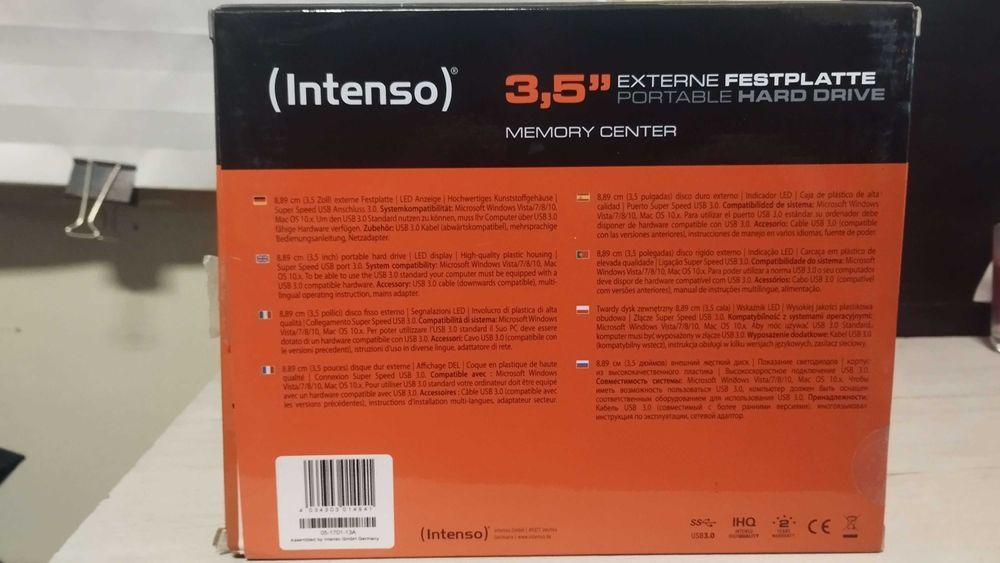 Disco Externo Intenso Memory Center 2TB USB 3.0 (3.5") – Novo