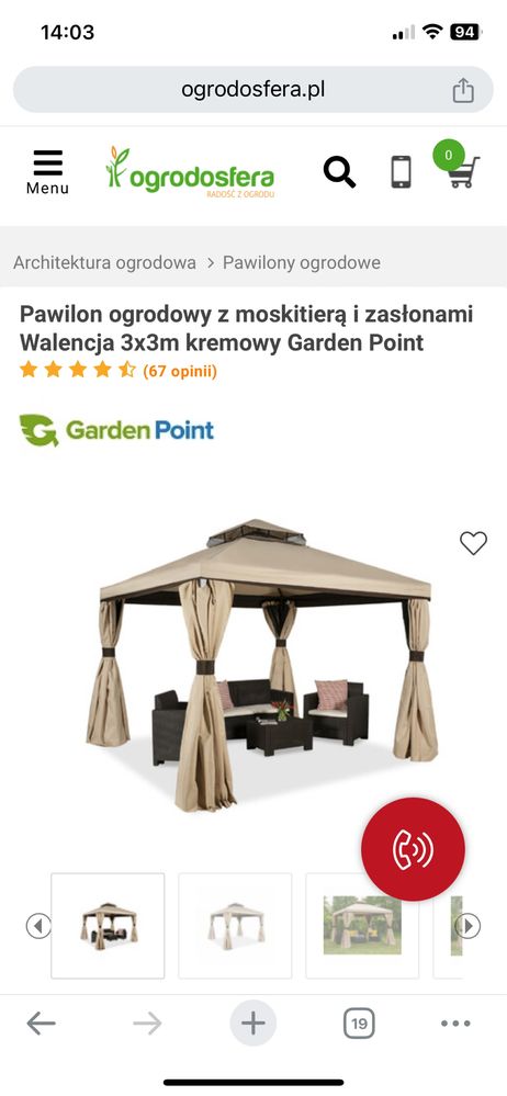 Pawilon ogrodowy 3x3m