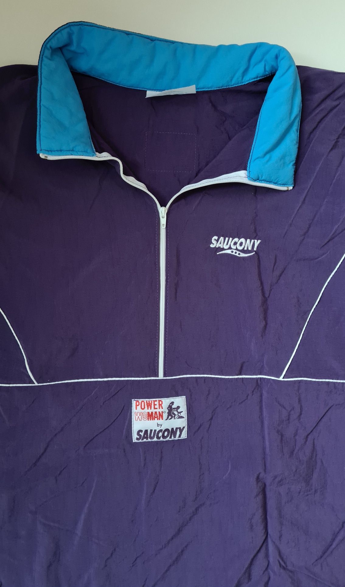 Saucony damska bluza kurtka kangurka XL sportowa Vintage Retro anorak