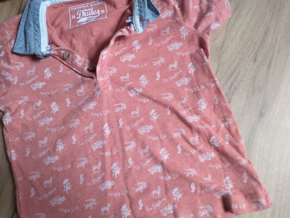 Koszulka polo t-shirt dla chłopca rozm 98/104 kolor morelowy