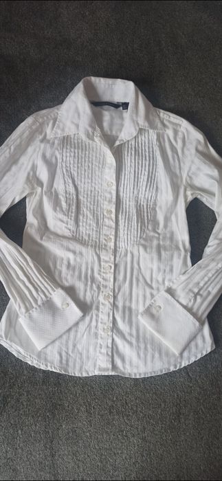 Biała elegancka koszula z mankietami 100% bawełna rozmiar S 36 Zara