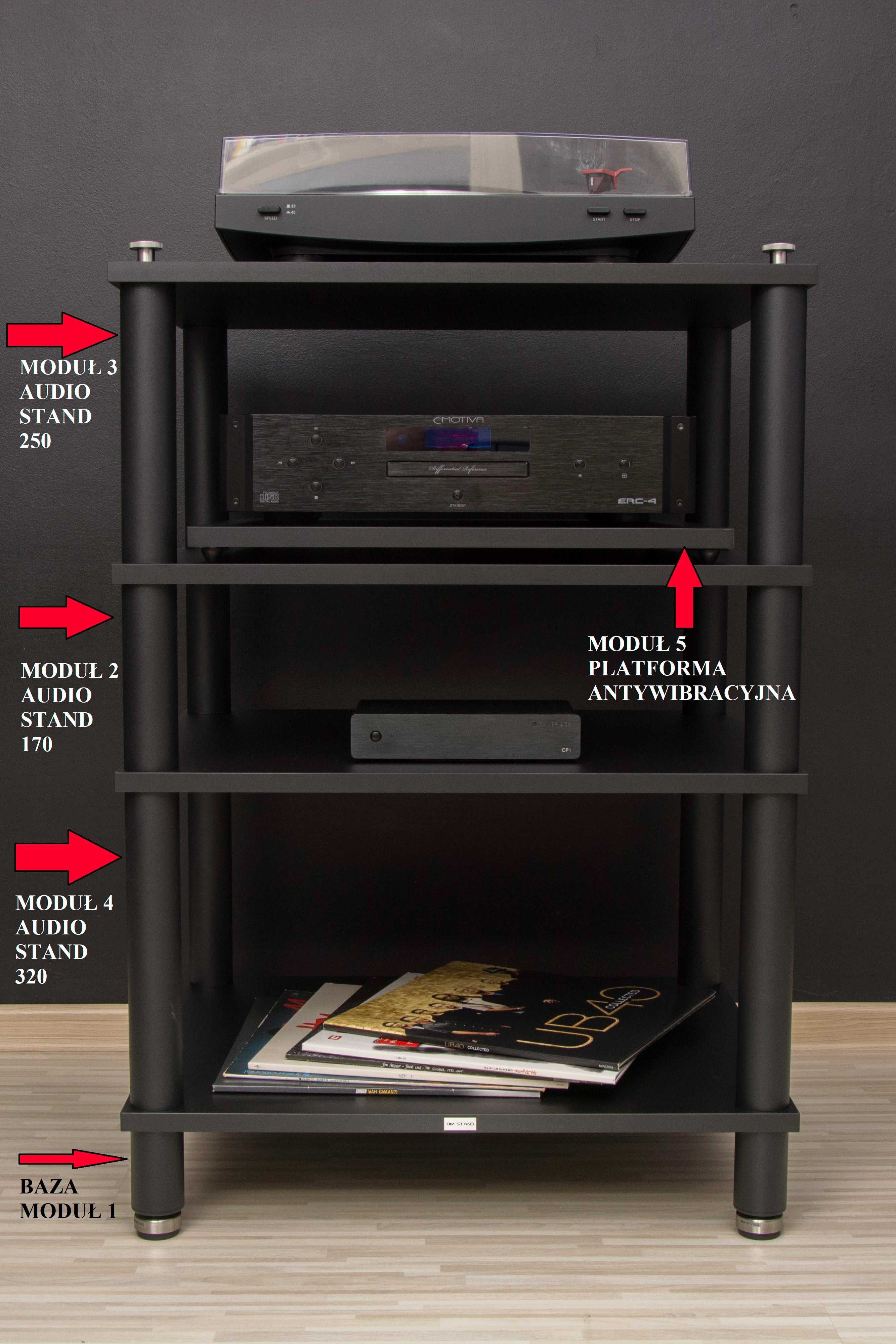 Stolik audio modułowy, stolik na sprzęt audio Hi-End, szafka BM Stand
