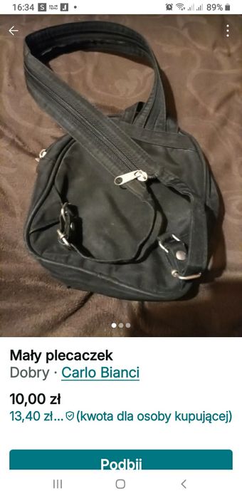 Maly  plecaczek czarny