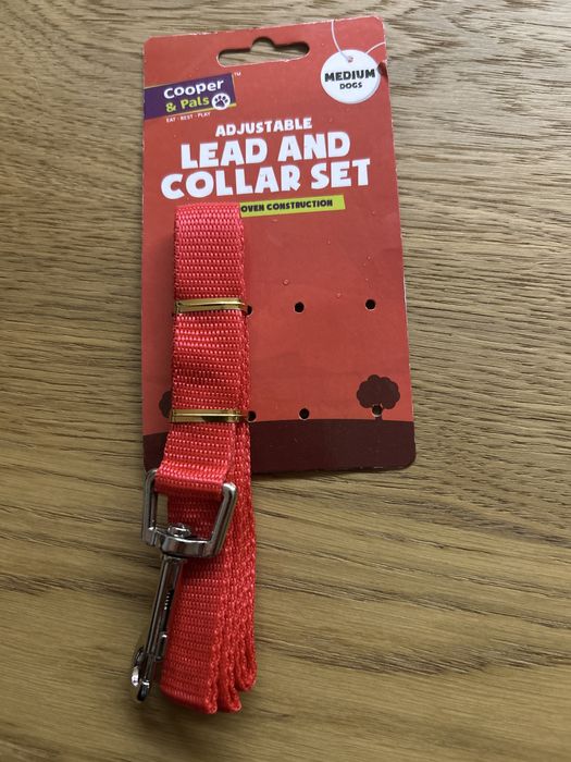 Czerwona smycz dla psa, kota, krolika ipt