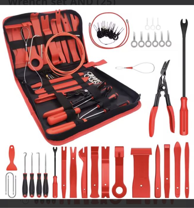 Знімач съемник для демонтажу оббивки  салону та магнітол 43 шт в чехле