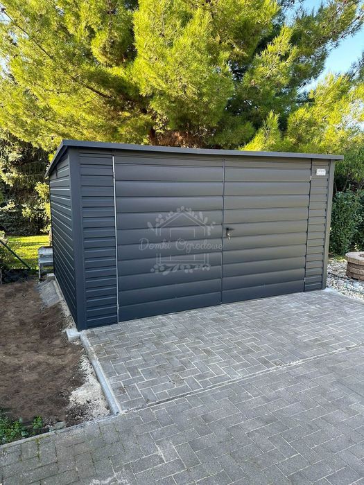 Schowek Domek ogrodowy 4x3m  Brama dwuskrzydłowa antracyt  ID782