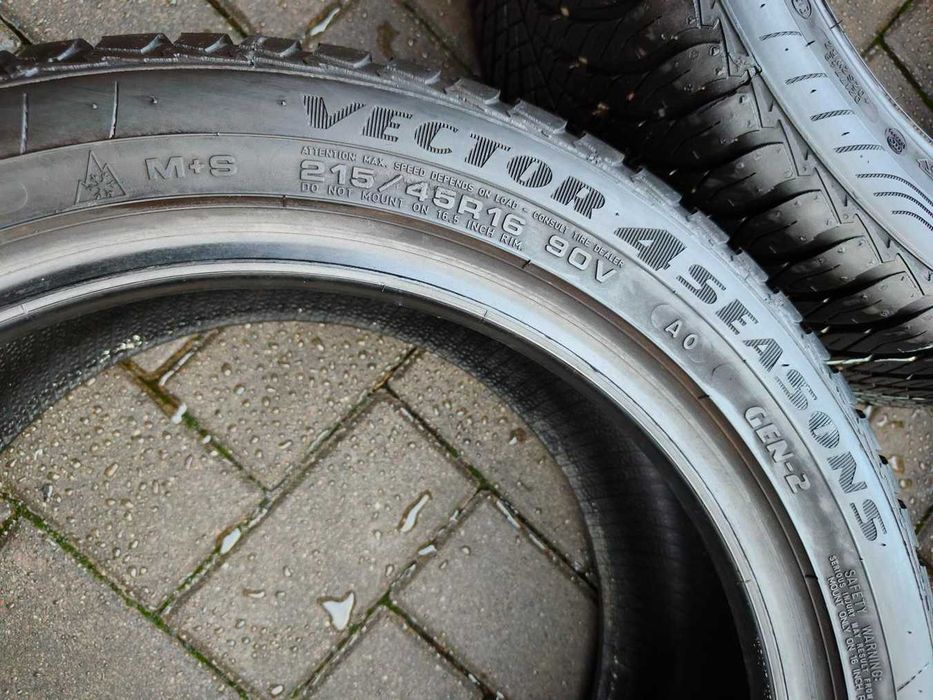 215/45 90V R16 GOODYEAR Vector Gen-2 7.5mm 2023r Całoroczne Opony 4szt