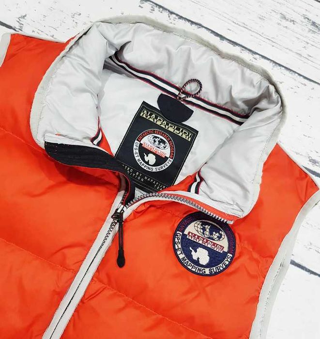 Napapijri * bezrękawnik * logo * puchowy * unikatowy * męski * L