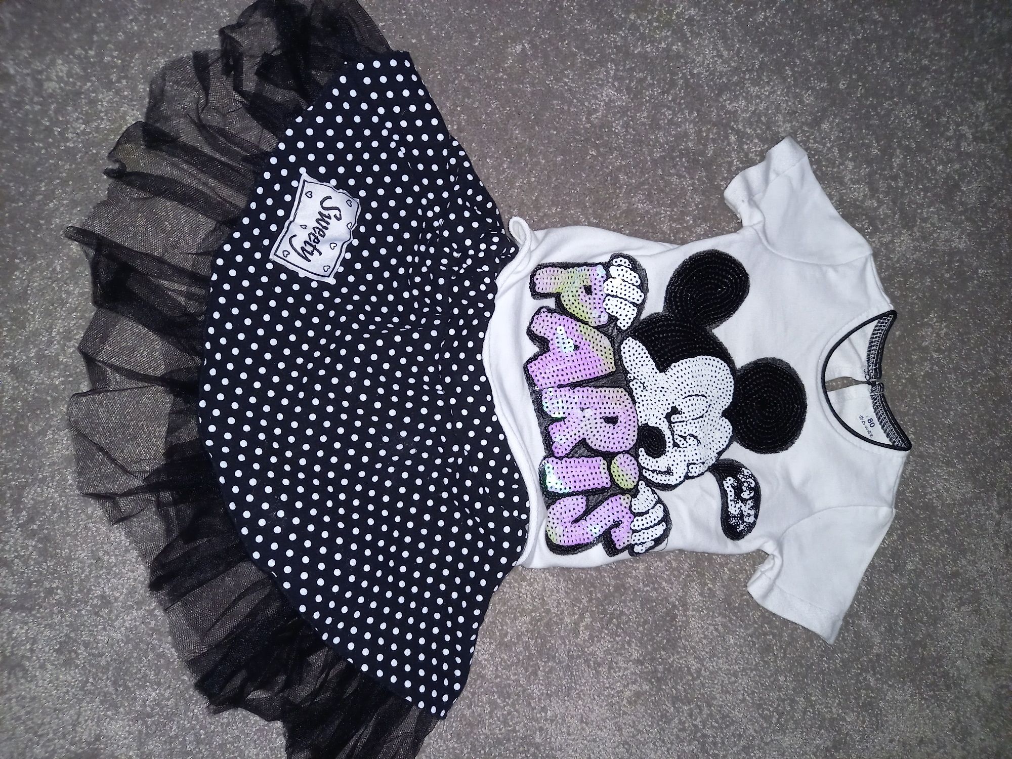 Piękny komplet bluzka Minnie spódnica Sweety zestaw spodniczka tiul