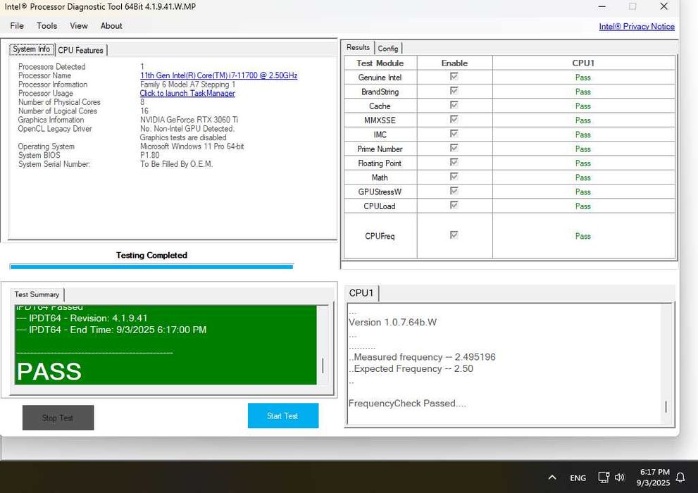 Komputer z procesorem i7 11700, 64 GB RAM