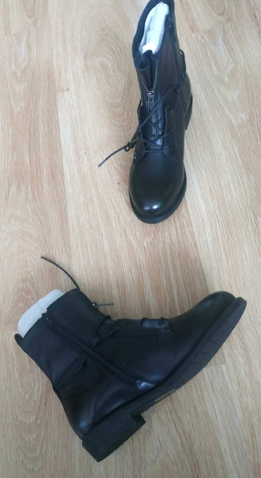 SPM Shoes & Boots nowe czarne botki skóra naturalna 37