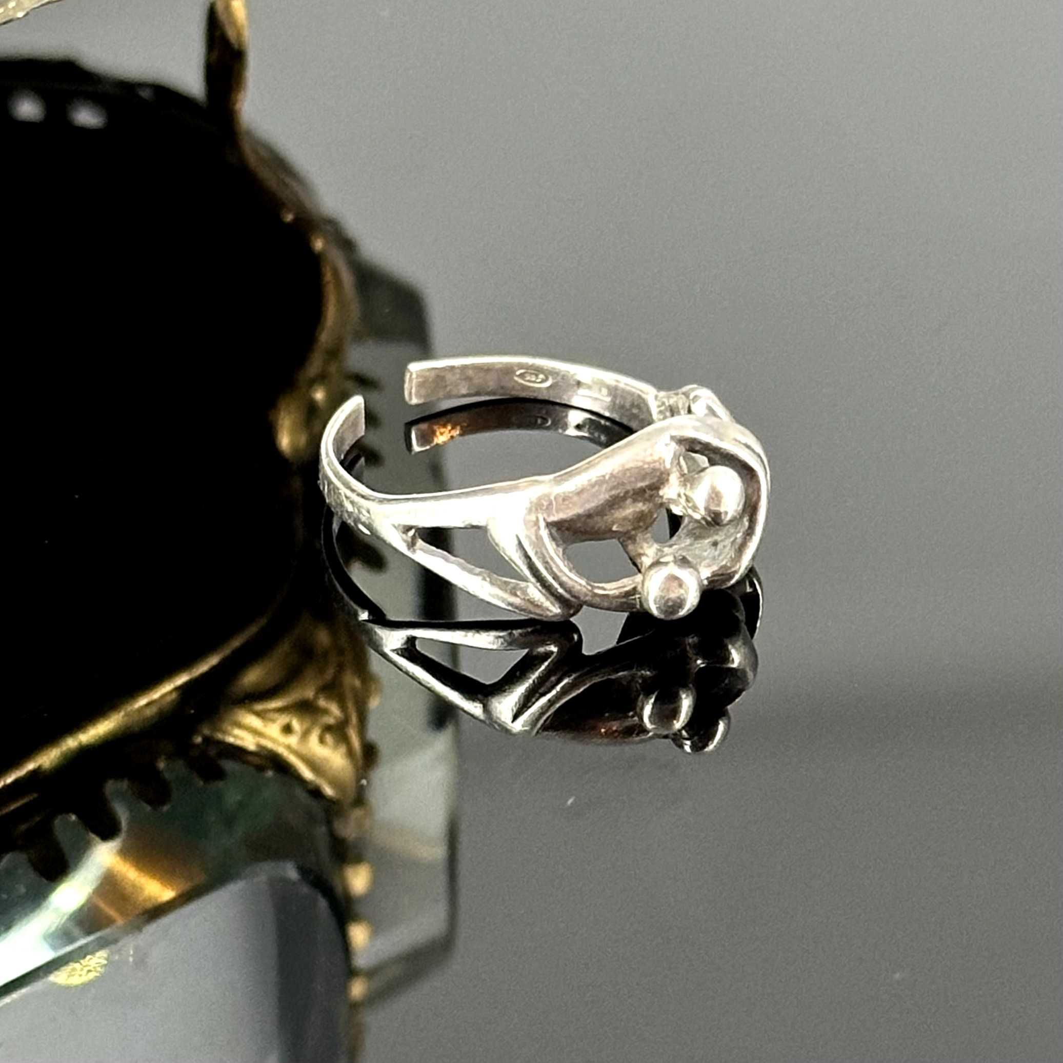 Srebro - Srebrny erotyczny pierścionek - próba srebra 925