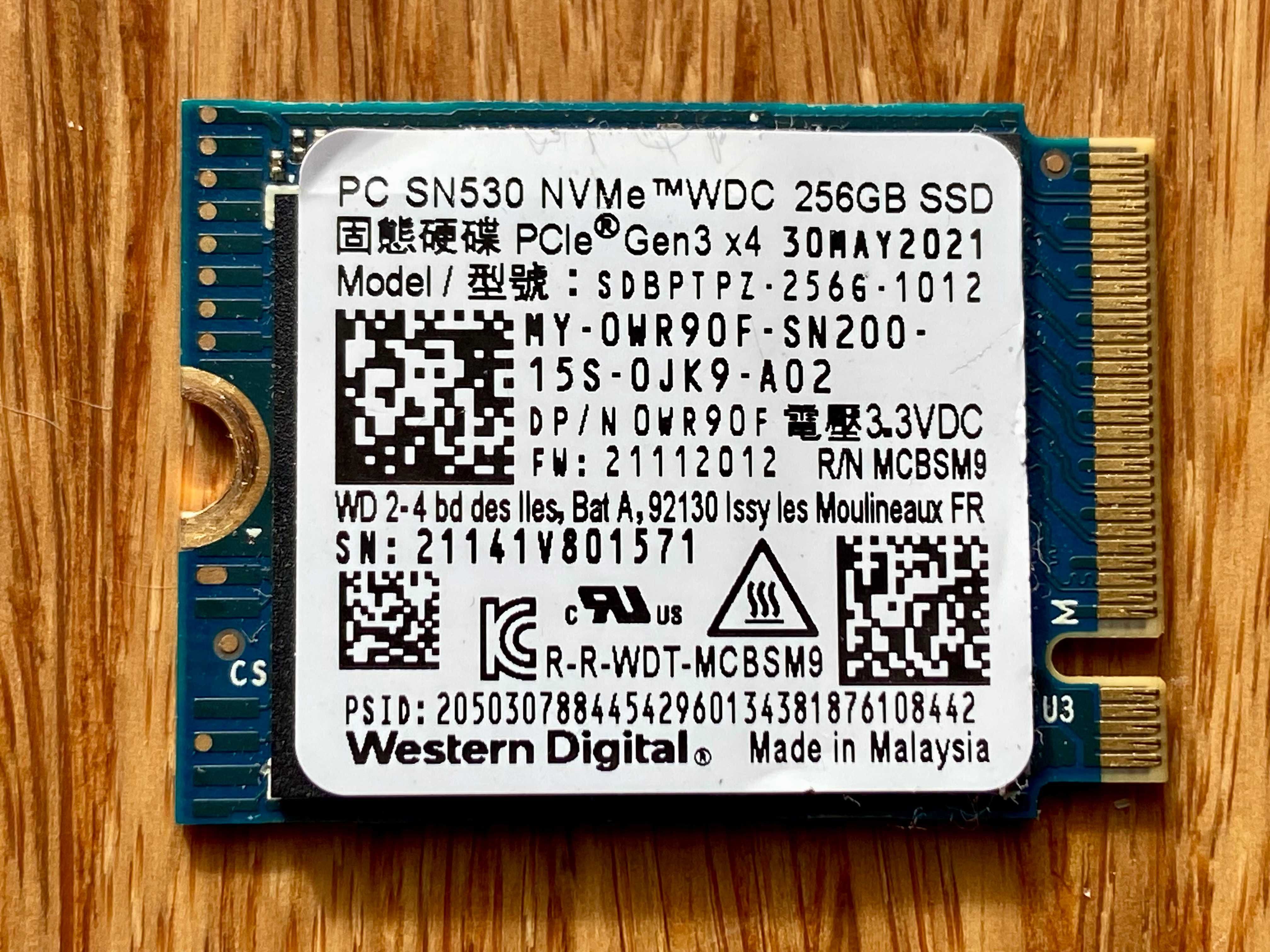 Dysk SSD Western Digital WDC 256GB NVNe