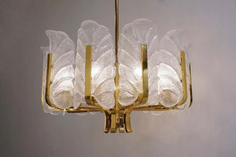 Fagerlund zyrandol mosiezny murano 1980r Hollywood Regency