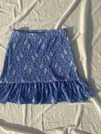 Niebieska spódniczka w kwiaty XS 34 miss selfridge coquette