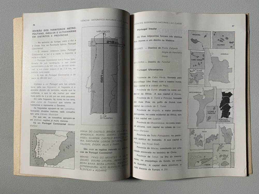 Livro Antigo de Ciências Geográfico-Naturais (4ª classe)