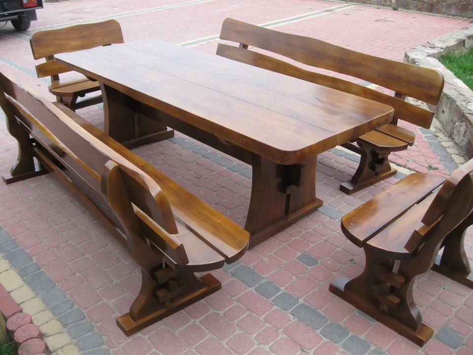 Meble ogrodowe komplet wypoczynkowy biesiadny stół ławki Producent
