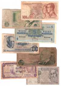 Banknoty zagraniczne zestaw (7 szt.)