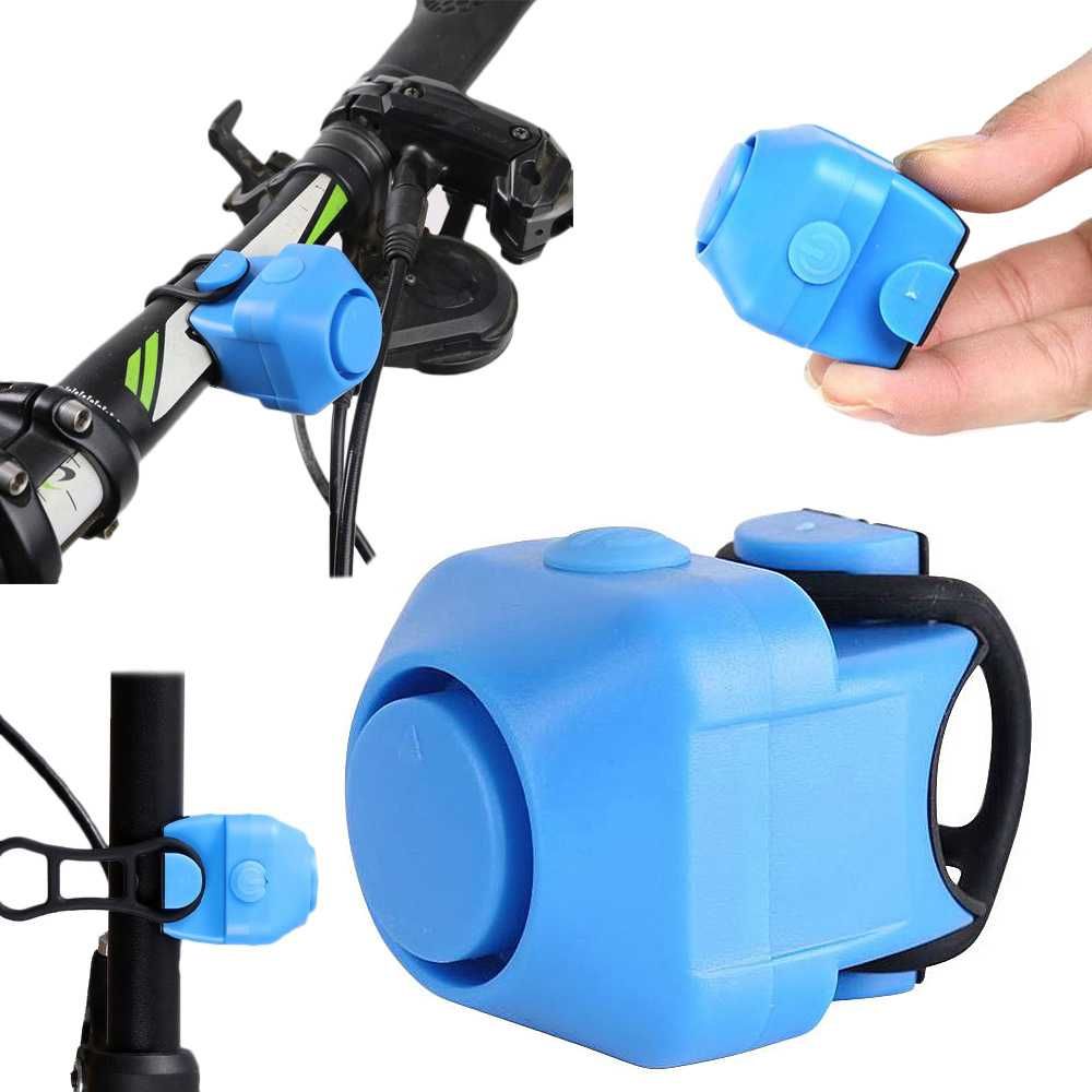 Dzwonek rowerowy klakson elektroniczny głośny 130db na rower niebieski