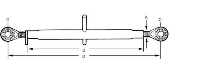 Łącznik górny Długość robocza max. - 375 mm