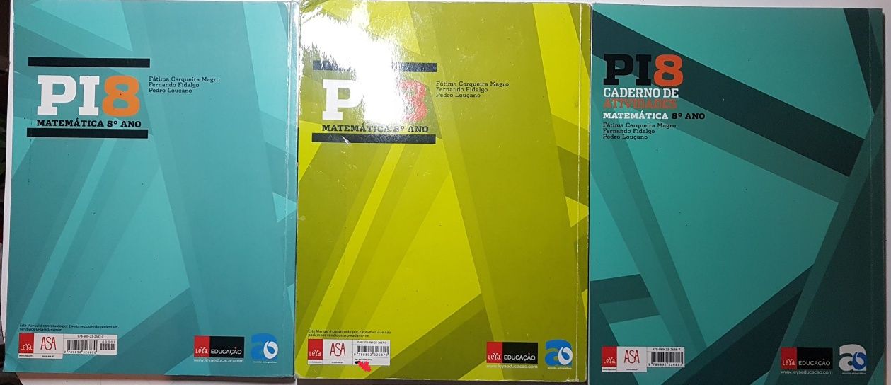 Pi 8 Matemática - manuais e cadernos de atividades-NOVOS