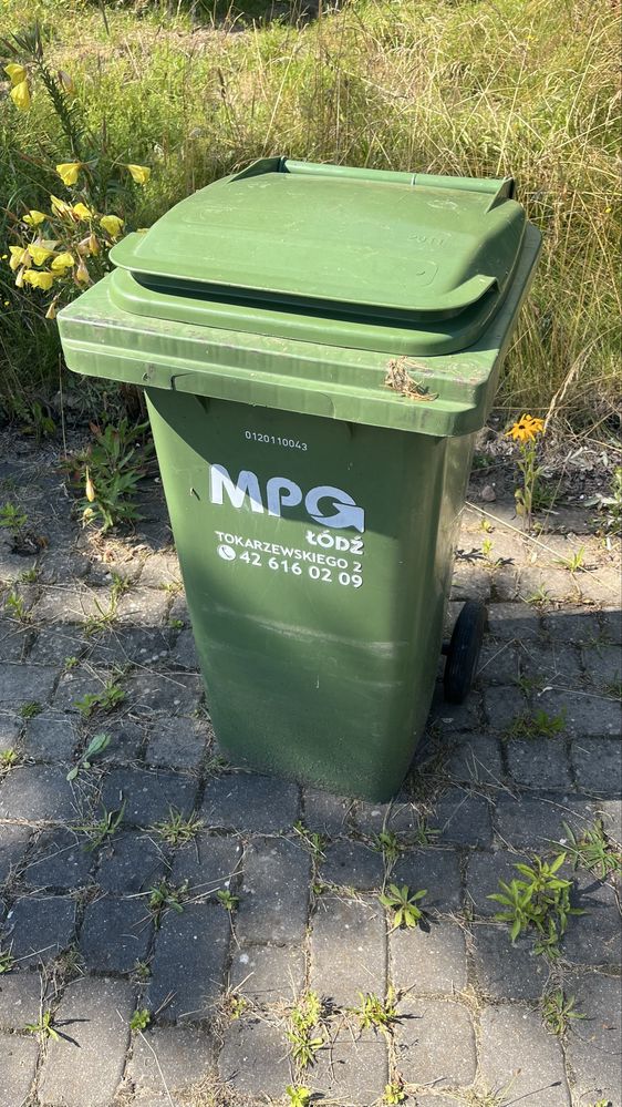 Kosz śmietnik solidny 120l zielony