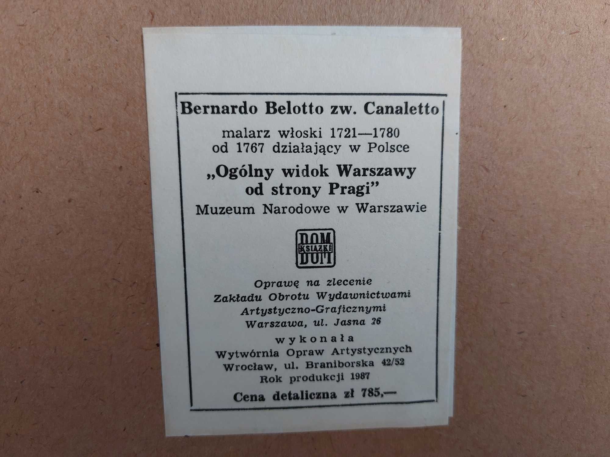 Belotto Canaletto "Ogólny widok Warszawy od strony Pragi"