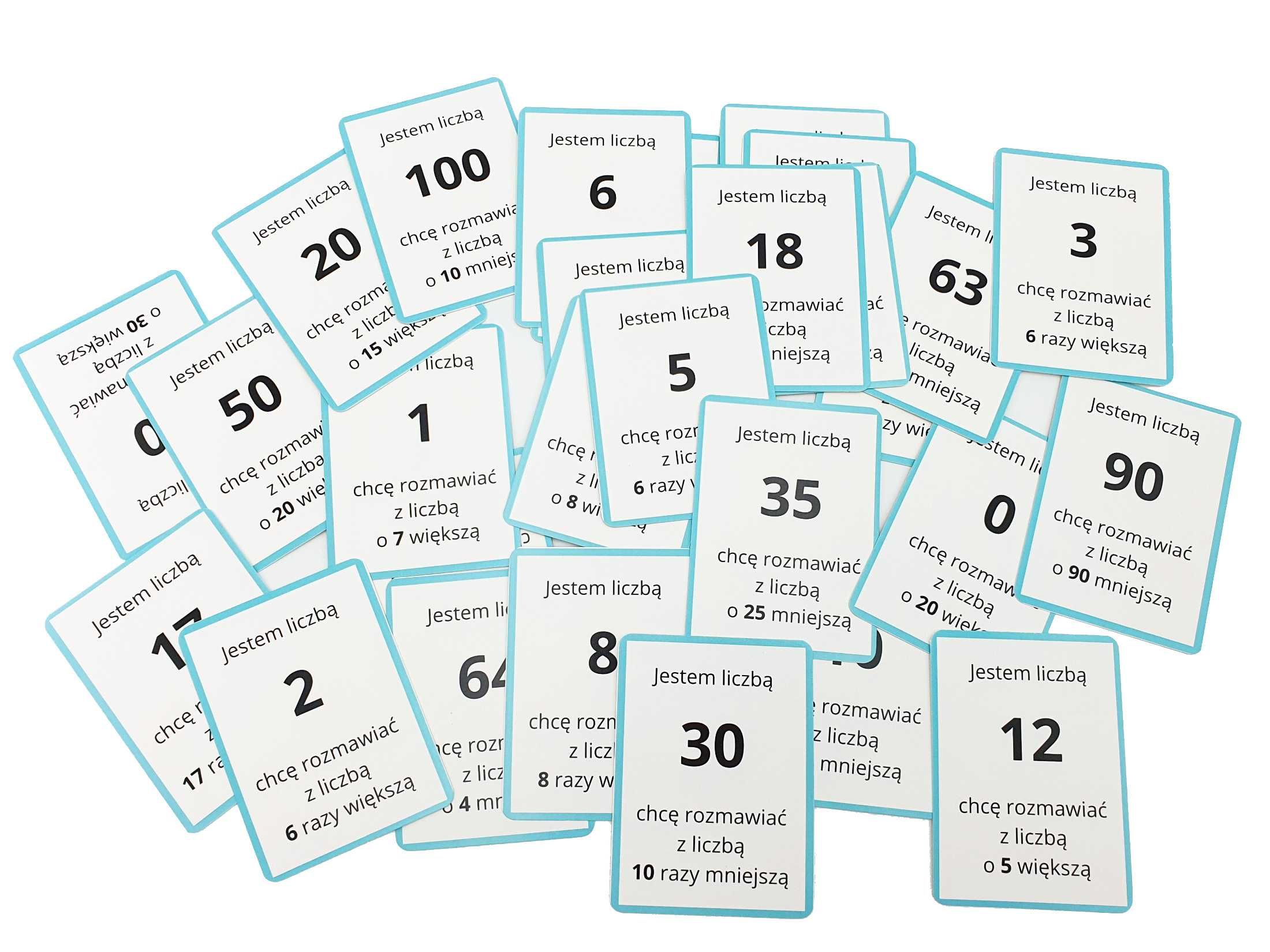 Karty do gry - dodawanie, odejmowanie, mnożenie i dzielenie (do 100)