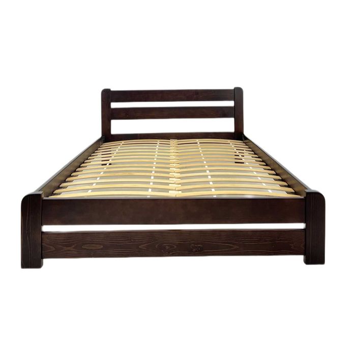 Масивне дерев'яне ліжко міцне посилені ламелі односпальне двоспальне