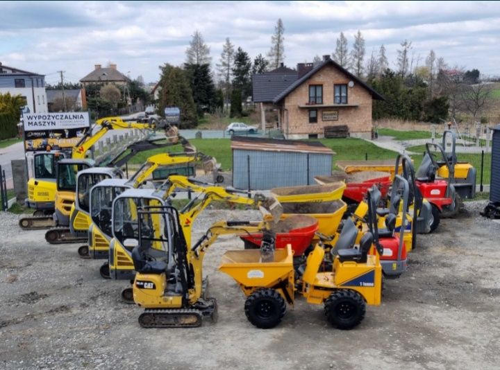 Wynajem miniładowarki, wozidła, minikoparki 1-9t