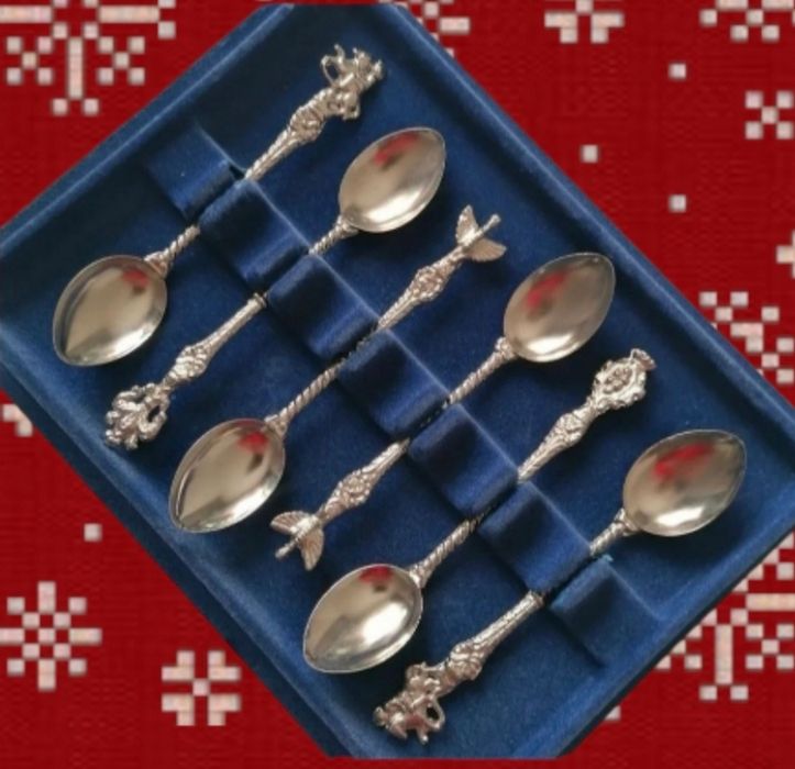 Італія Вінтажний набір 6 чайних ложок срібнення