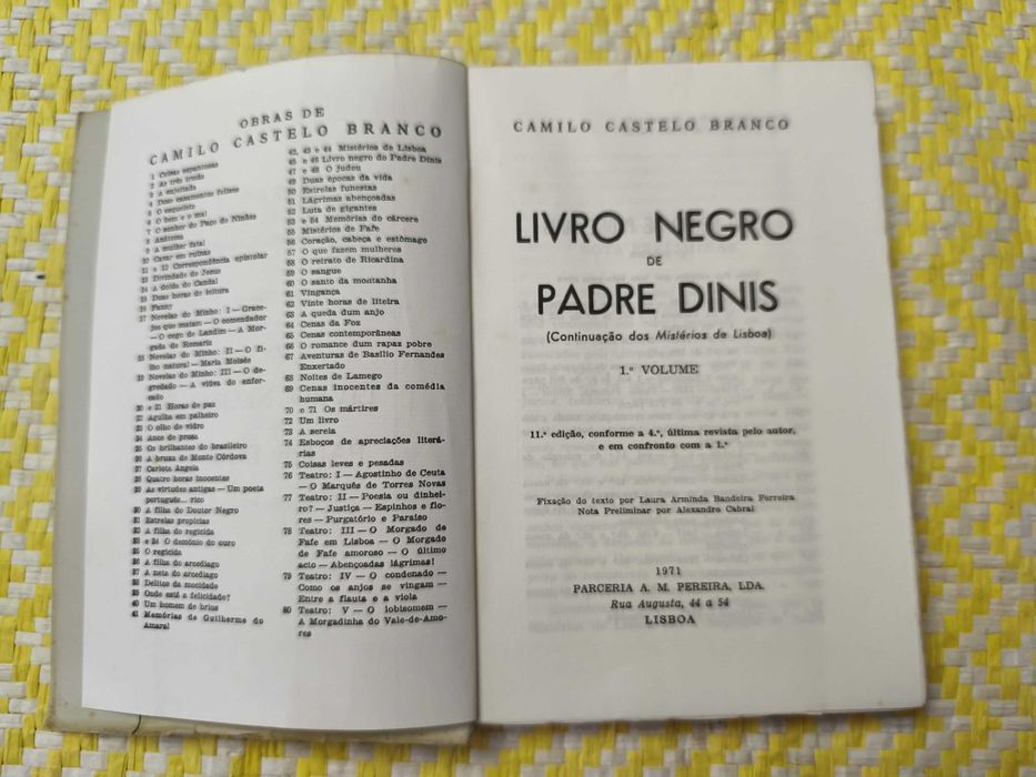 Livro Negro do Padre Dinis – 
Camilo Castelo Branco