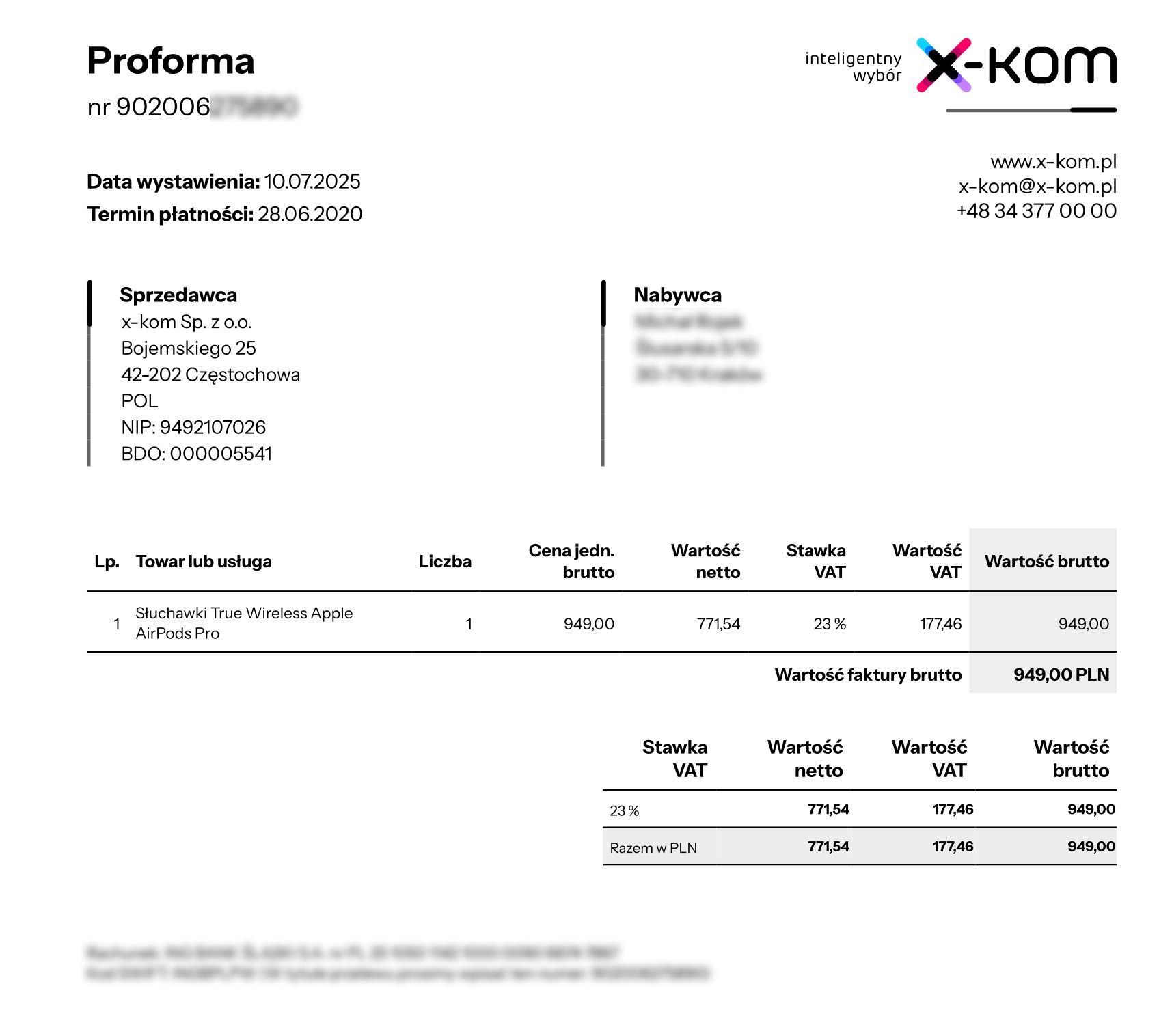 AirPods Pro 1. generacji – Wireless Charging Case – Kraków Podgórze