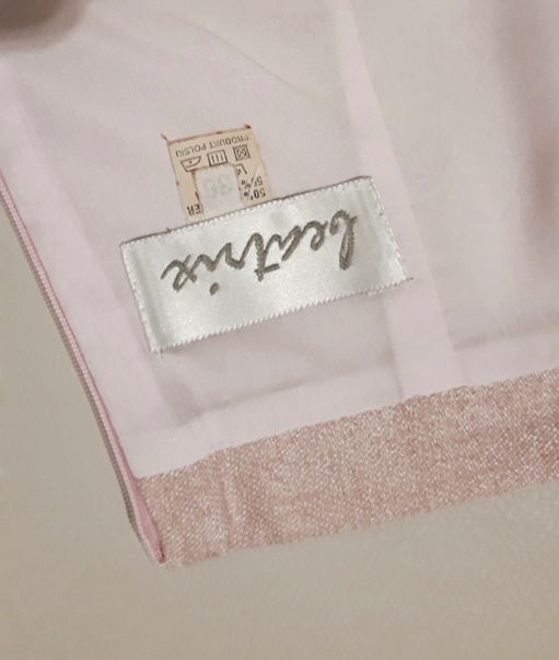 Spódnica z wysokim stanem butik pudrowy róż polska produkcja 36