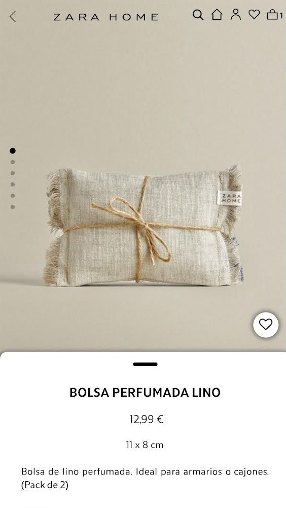 Bolsa Perfumada Linho Zara Home NOVO