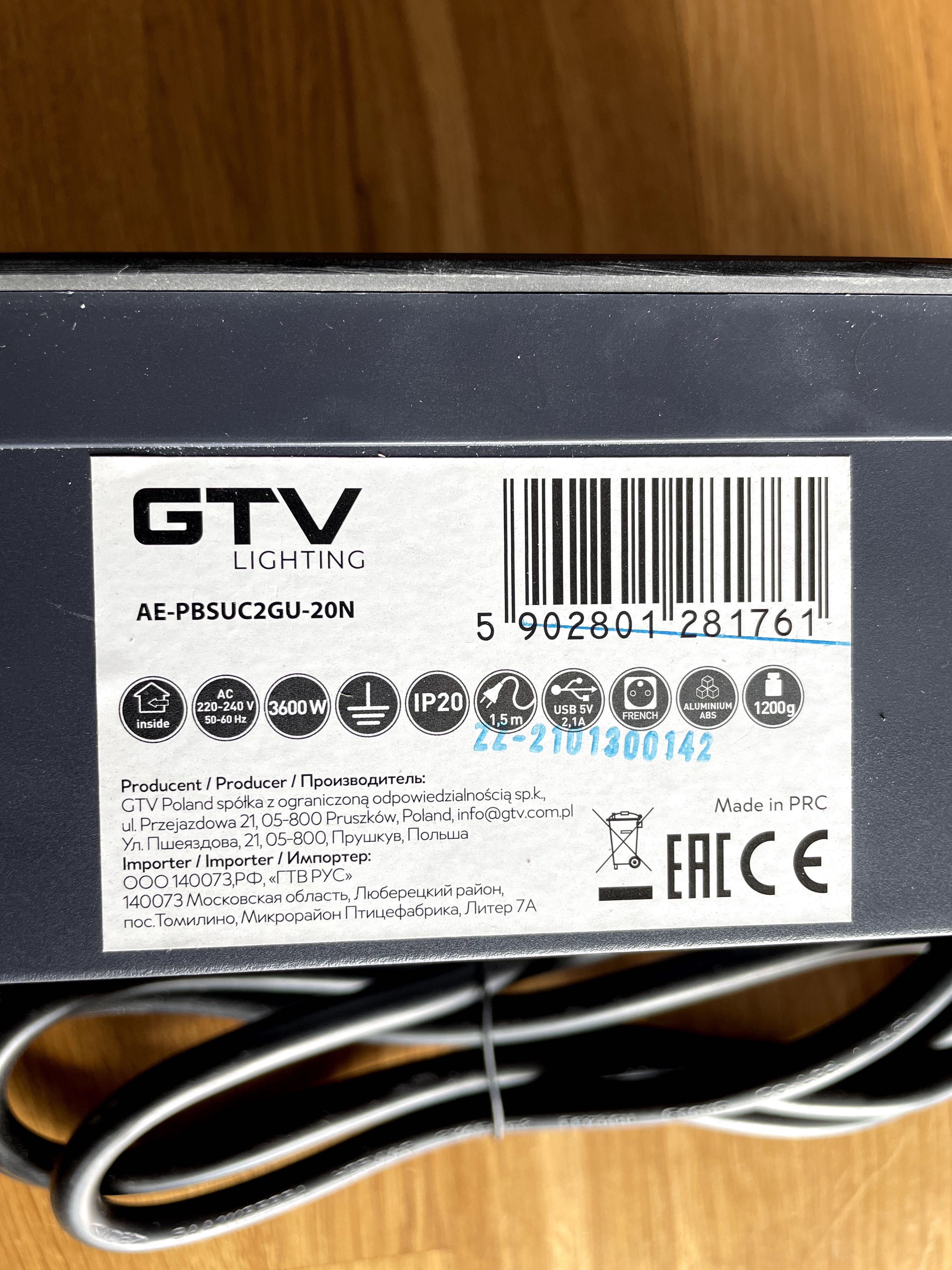 Gniazdo meblowe wpuszczane w blat GTV Lightning AE-PBSUC2GU-20N