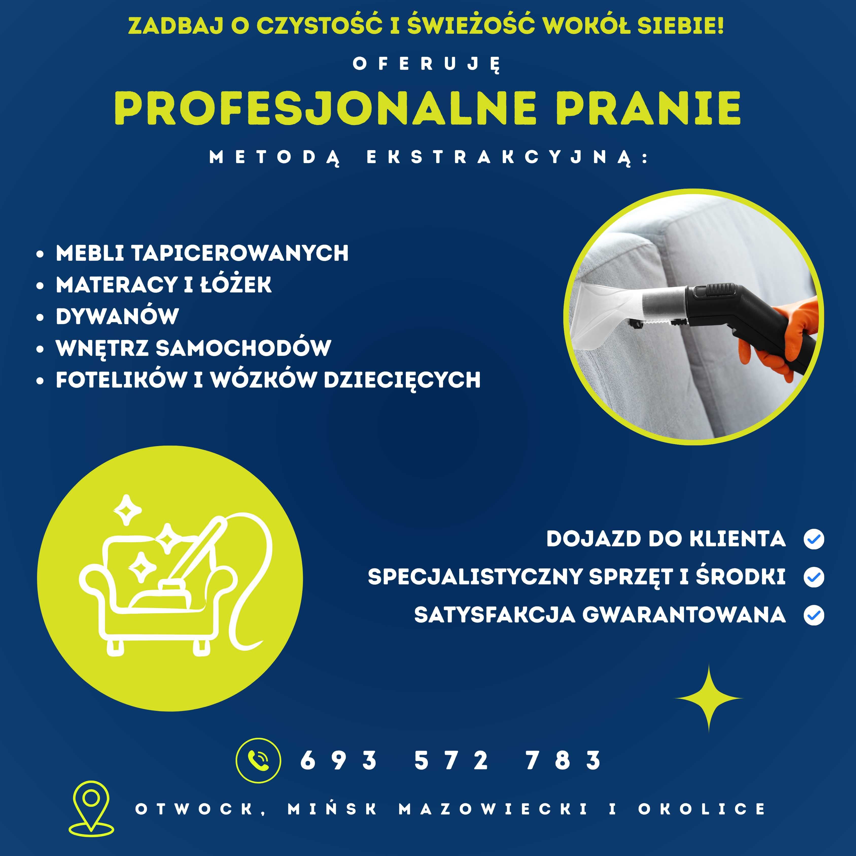 Profesjonalne pranie kanap, samochodów, foteli, materaców i dywanów