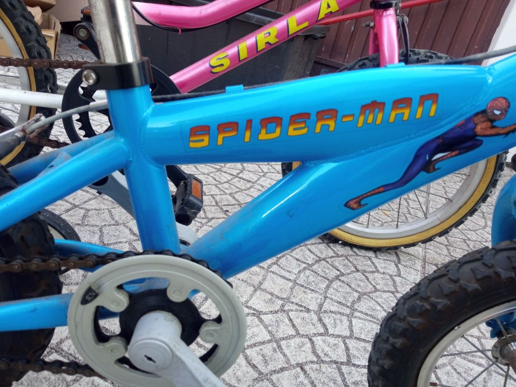 O verão está aí! Os miúdos precisam de fazer exercício. duas bicicleta