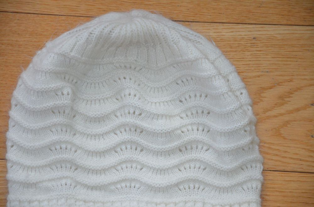 Lindex kremowa czapka angora one size