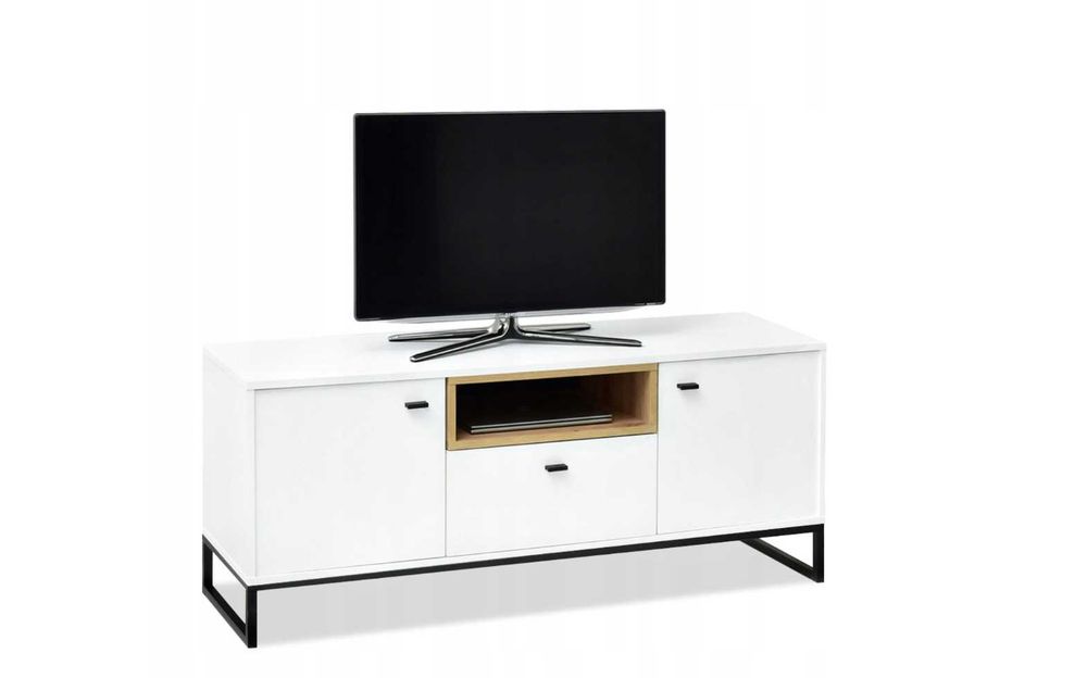Komoda szafka RTV biały + dąb artisan stan bardzo dobry Kraków