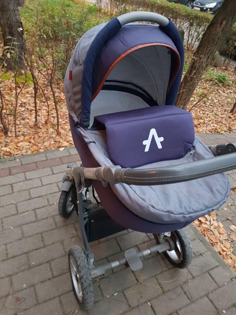 Wózek 2 in 1 gondola i spacerówka amelis pro delti jeans 2 w 1