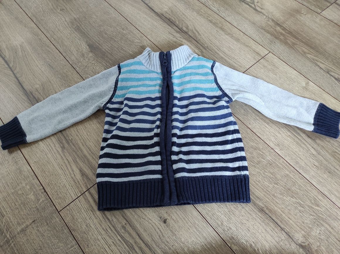 2 szt Swetry bluzy dla chłopca zestaw ciepłe baby club smyk r. 86
