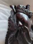 Escultura oriental madeira 37 cm