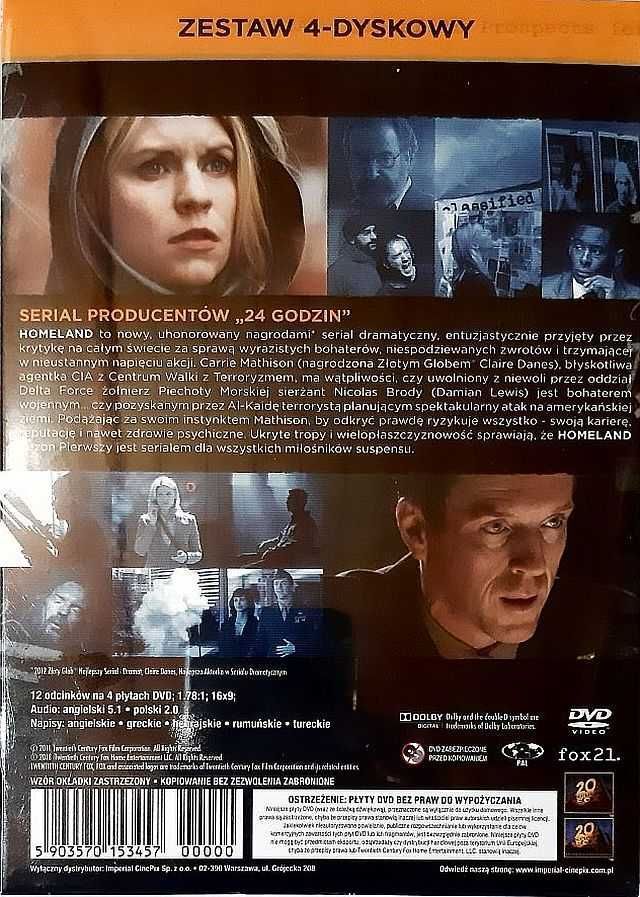 Homeland Sezon 1 (Polskie Wydanie) (4 DVD) Nowy Folia