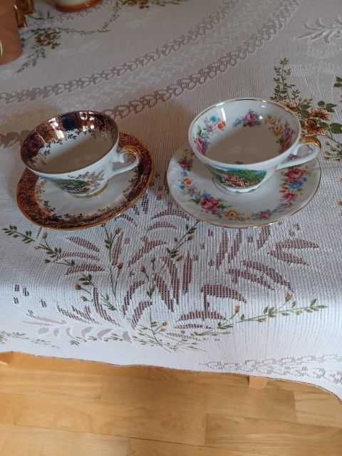 2 małe filiżanki porcelanowe Bavaria do kawy z talerzykami