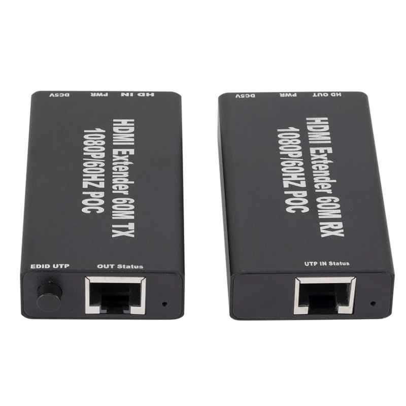 Repetidor Extensor HDMI via Único Cabo Rede RJ45 LAN Cat5E / 6 até 60M