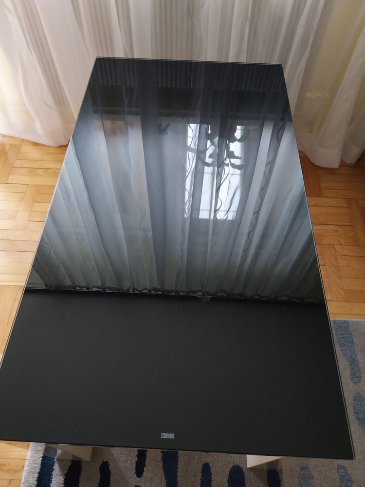 Meble do salonu białe z połyskiem + stolik kawowy